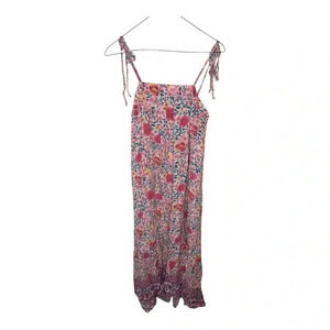 Solersun Pink Floral Adjustable Strap Maxi Dress // Size XL